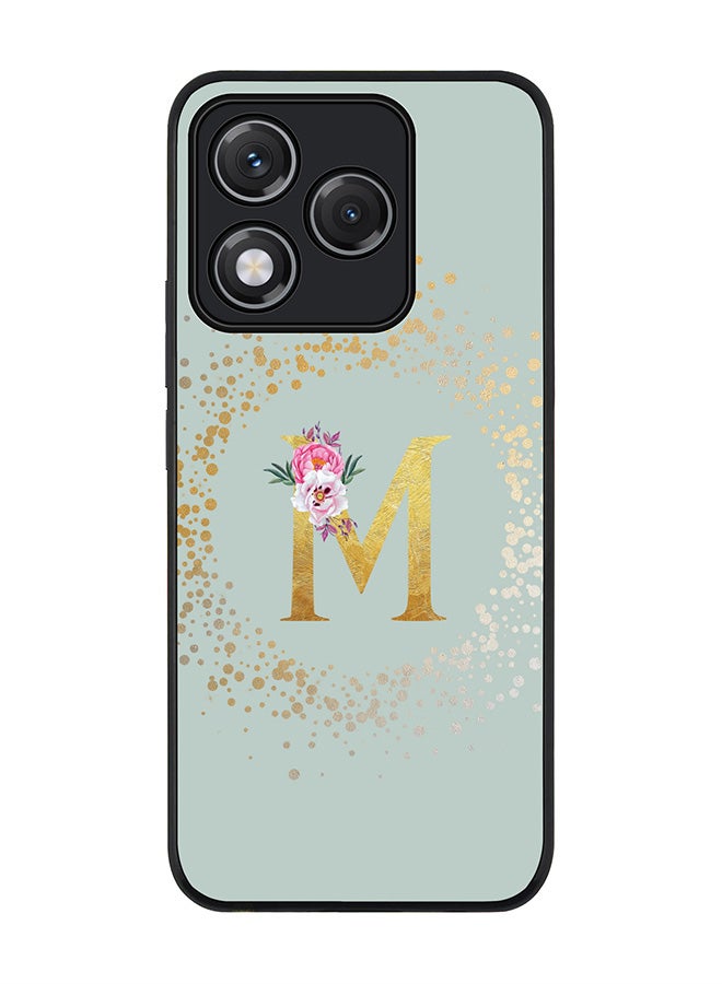 Stylizedd For Honor 400 Lite Case,Slim fit Camera Protection, Shockproof Thin Phone cover  - Custom Monogram Floral - M  (Light Grey )