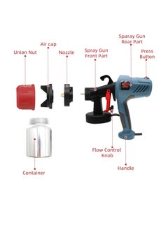 BOSS LIFE STYLE Electric Paint Sprayer High Power HVLP 1000 ml Paint Container, Jog Wheel Flow Control, Detachable, and Lightweight Easy Cleaning Electric Spray Gun with Copper Nozzles  - Image 2