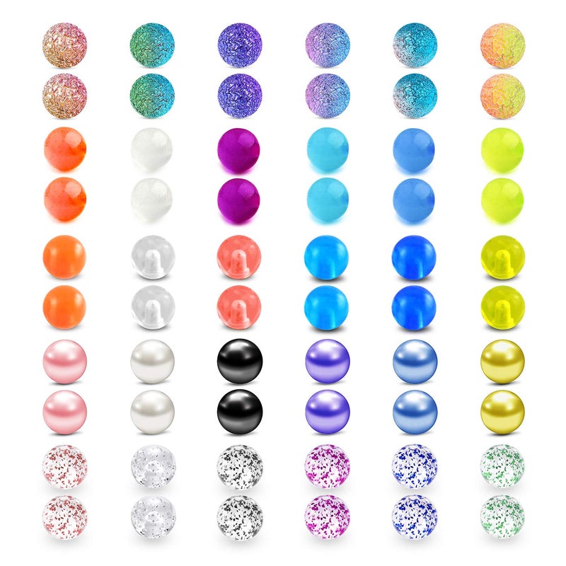 Mayhoop 16G 60Pcs Replacement Balls 3mm 3.5mm Piercing Balls for Body Jewelry Piercing Barbell Parts For Women Men