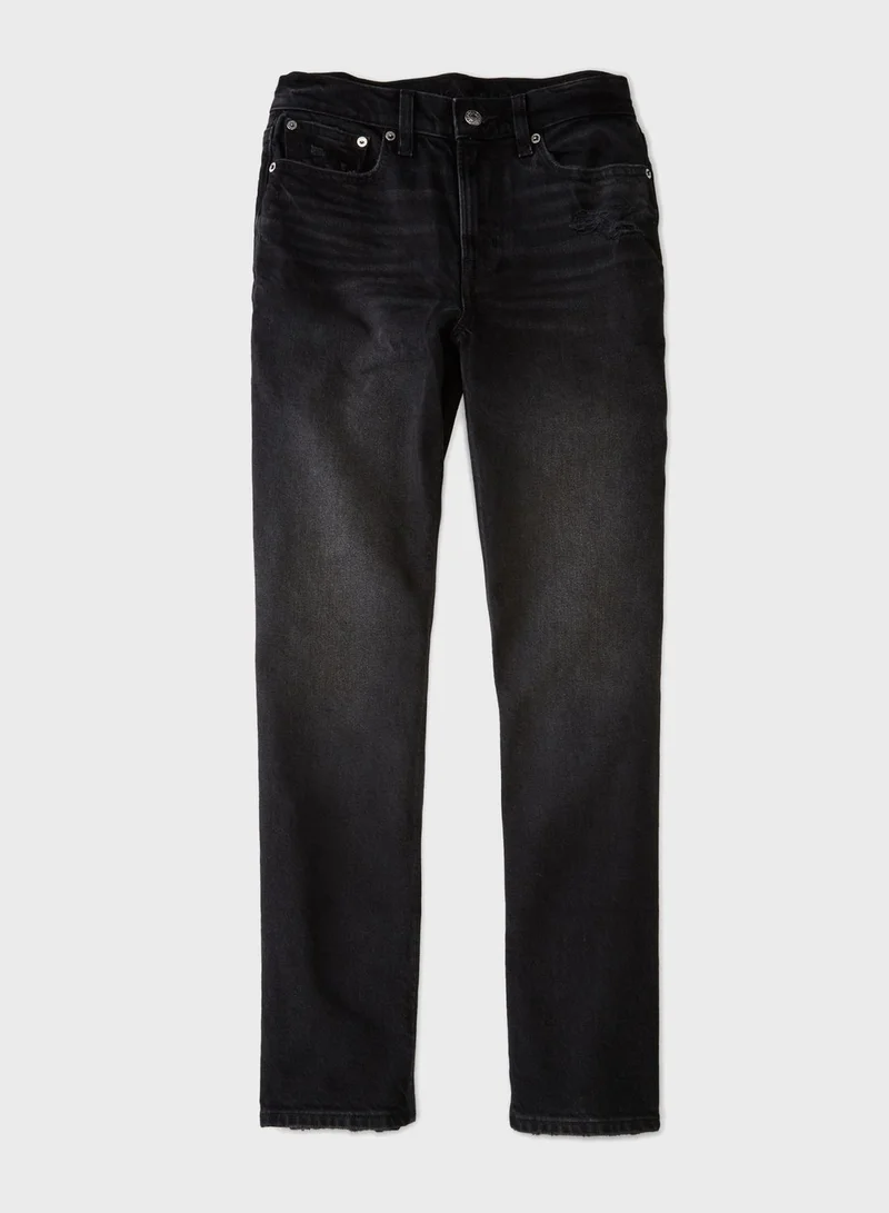 American Eagle Super High Rise Ankle Straight Jeans