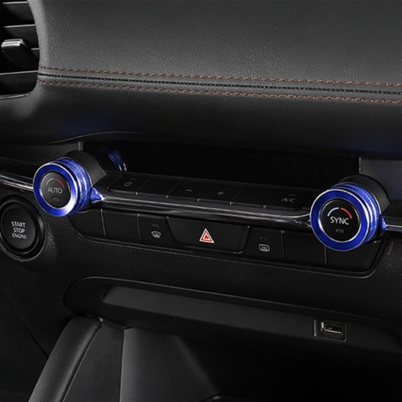 QASULER Alloy Car Air Conditioning Knob Cover for Mazda - Image 3