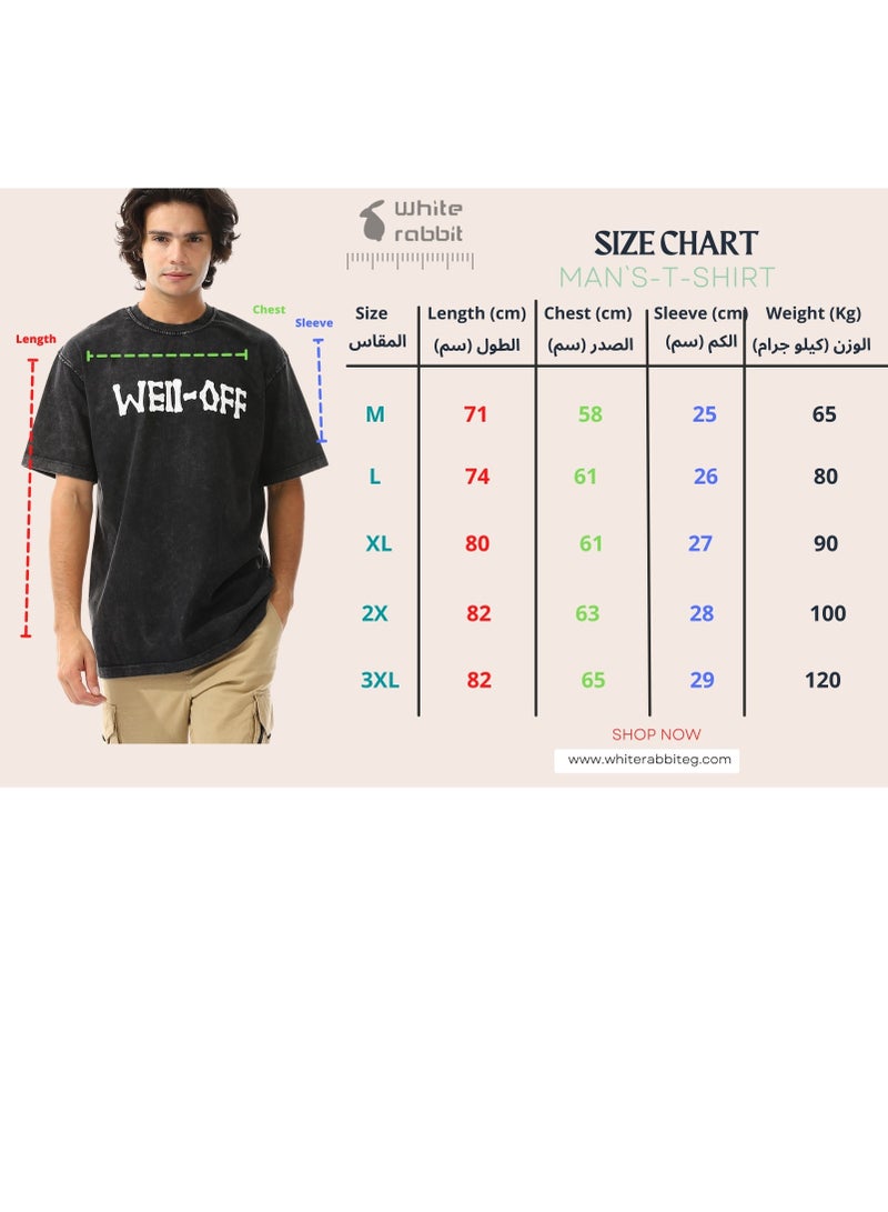 WHITE RABBIT Regular Fit Stone Wash T-Shirt  - Image 5