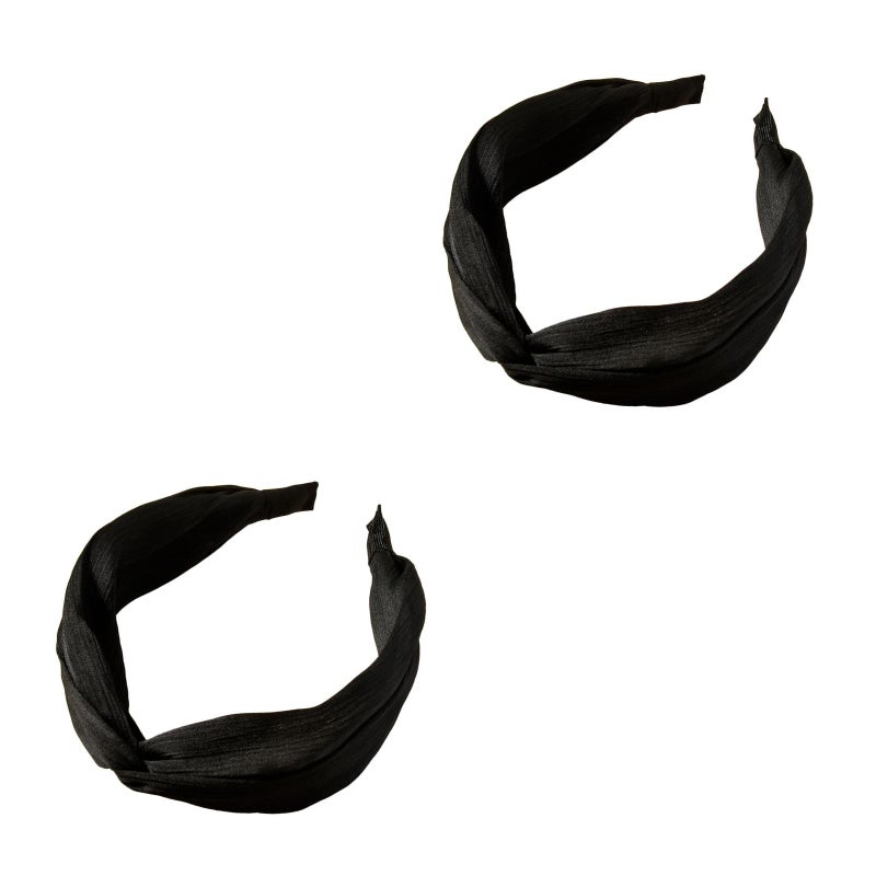2 pcs Fashion Headband Hair Band Hair Accessory Adorable Hair for Party Daily Use Women Girls (Black) - Image 1