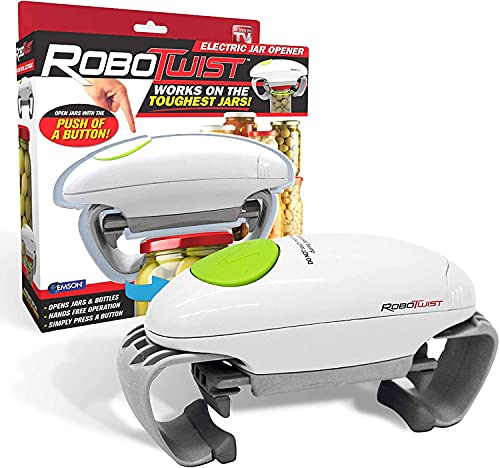 Robo Twist Electric Jar Opener– The Original RoboTwist One Touch Electric Handsfree Easy Jar Opener, Works for Jars - As Seen on TV - Image 1