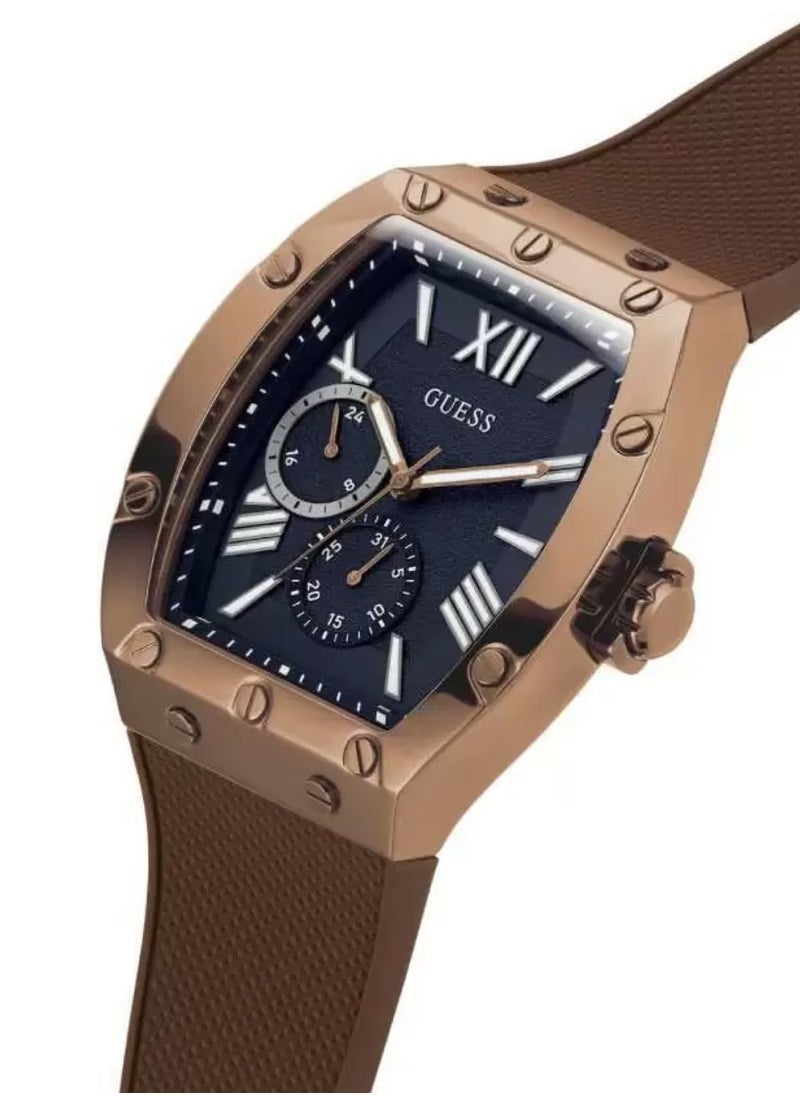 Falcon Men Navy Rectangle Dial Analog Silicone Watch GW0568G1 - 43mm