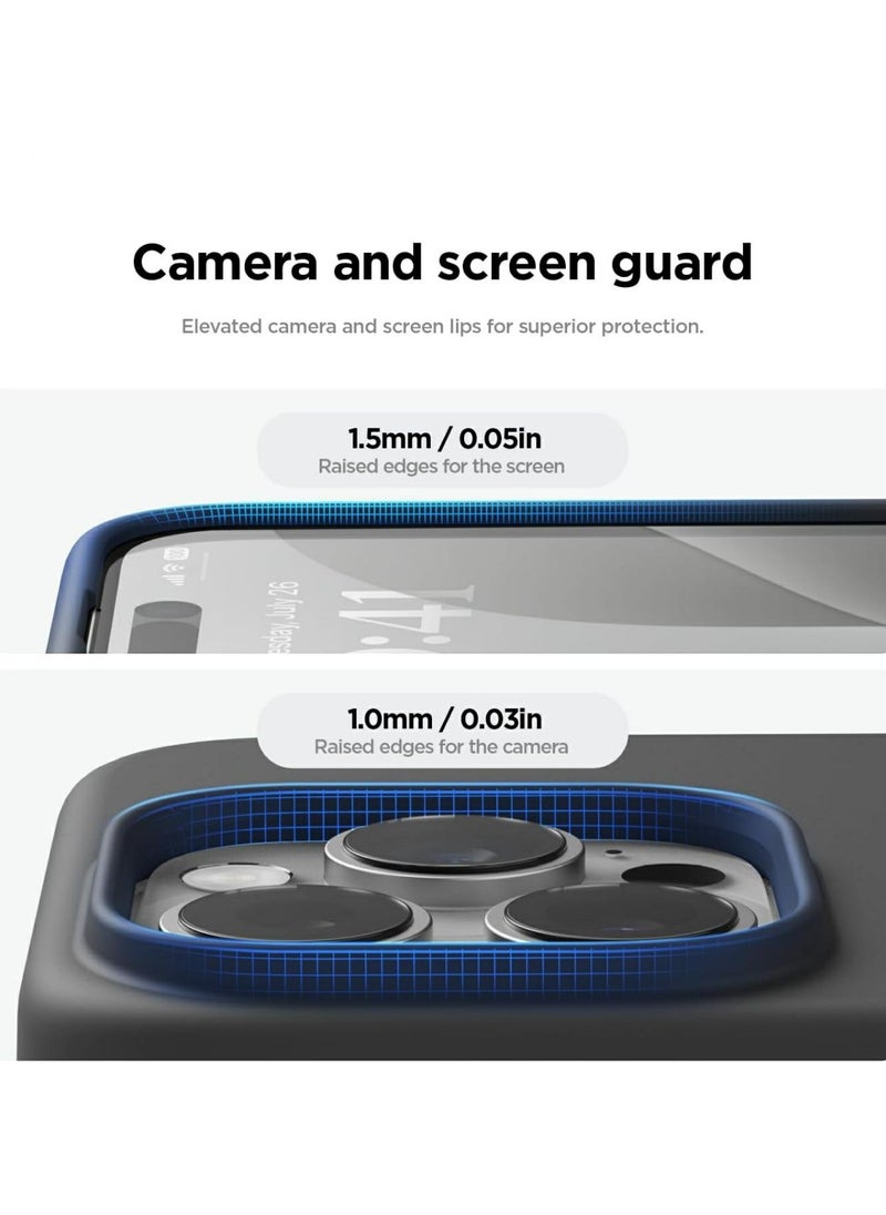 Generic - Silicone Case Compatible with iPhone 16 Pro Max, Slim Liquid Silicone Phone Case with 3-Layer Soft Rubber Shockproof Bumper with TPU Lining (Black) - Image 1