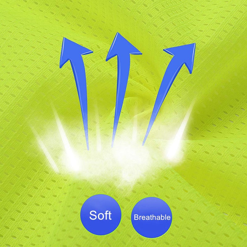 XIAKE Reflective Safety Vest for Men & Women Mesh High Visibility Vest with Pockets Meets ANSI Standards(X-Large,Yellow) - Image 4