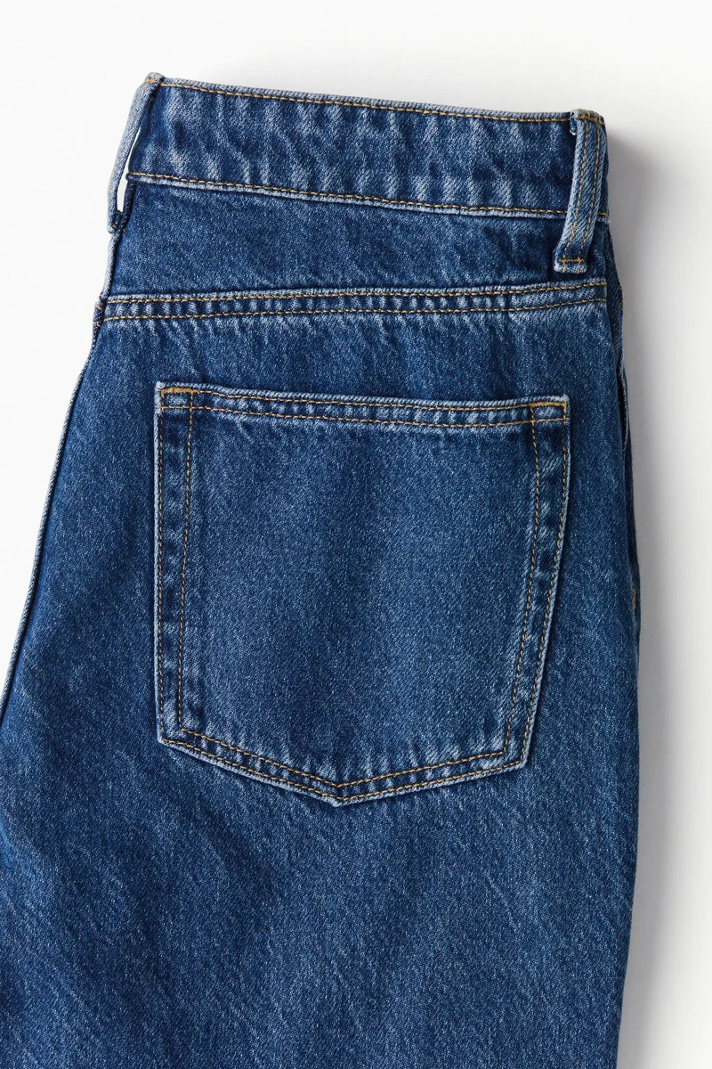 اتش اند ام بنطلون من الدنيم بساق عريضة