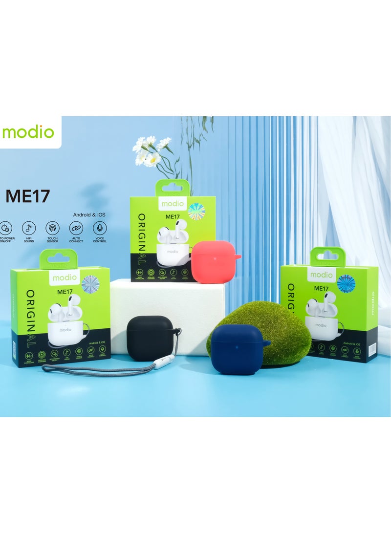 NEW Modio ME17 Wireless Bluetooth Earbuds Pro – Premium Sound, Long Battery Life, and Seamless Connectivity for Android & iPhone (White) - Image 3