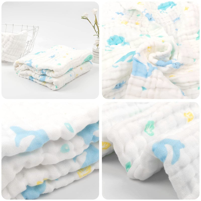 babygoal Baby Bath Towel 2 Pack, 100% Muslin Cotton Hooded Towel for Newborn,Toddler,Infant, Absorbent & Hypoallergenic Baby Gift for Boys Girls 35"x35" T0405 - Image 4