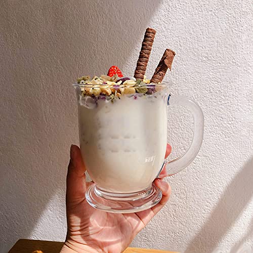 WRINGO 450ml Glass Coffee Mugs Clear Coffee Cups with Handles Perfect for Latte, Cappuccino, Espresso Coffee, Tea and Hot Beverages, Set of (2) (WC-04) - Image 5