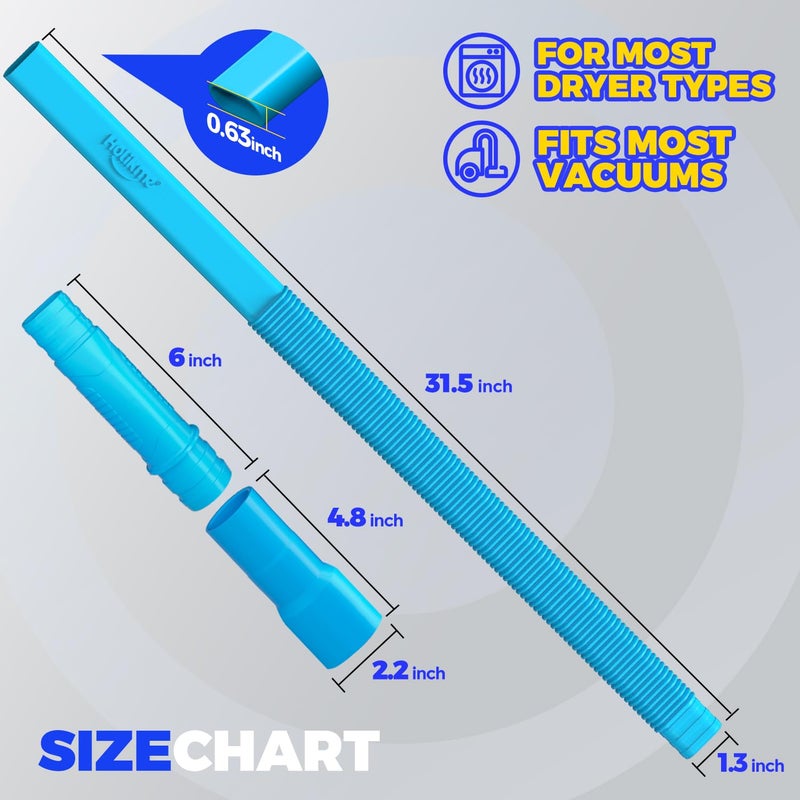 Holikme Dryer Vent Cleaner Kit Dryer Lint Vacuum Attachment Brush, Lint Remover, Dryer Vent Vacuum Hose Replacement Parts,Duct Cleaning,Blue - Image 5