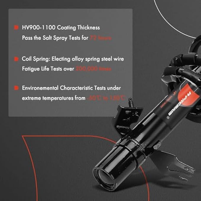 A-Premium Front Pair 2 Complete Strut And Coil Spring Assembly Compatible With Infiniti Qx70 2014 2015 2016 2017 Awd Driver And Passenger Side Replace 18920592 18920593 - Image 5