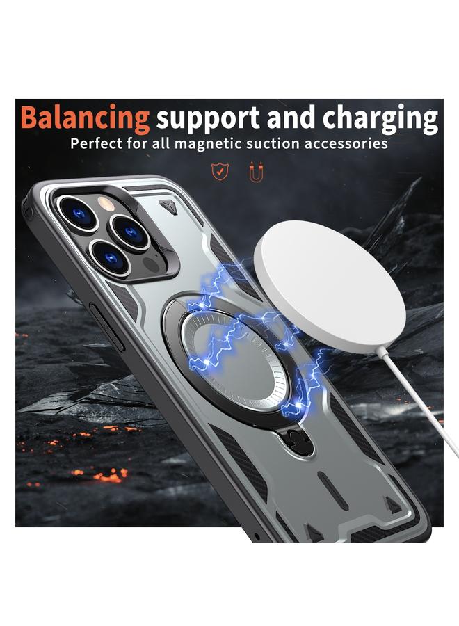 S-TOP Case For iPhone 14 Pro Max PC Hybrid TPU Armor MagSafe Ring Holder Phone Case - Image 3
