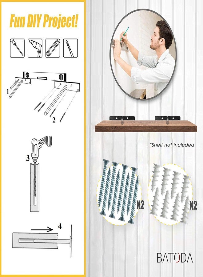 BATODA - 8" Floating Shelf Bracket Heavy Duty (6 pcs) -Solid Steel Blind Shelf Supports - Hidden Brackets for Floating Wood Shelves - Blind Shelf Support - Shelving Mounting Hardware Included (Pack 6) - Image 5