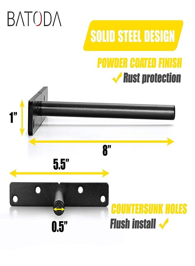 BATODA - 8" Floating Shelf Bracket Heavy Duty (6 pcs) -Solid Steel Blind Shelf Supports - Hidden Brackets for Floating Wood Shelves - Blind Shelf Support - Shelving Mounting Hardware Included (Pack 6) - Image 2
