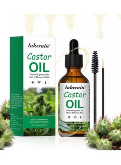 lakerain LADYFOX Castor Oil,100% Pure and Natural Organic Castor Oil Cold Pressed Unrefined Glass Bottle, Organic Castor Oil for Hair Growth, Eyebrow Care and Skin Care  - Image 1