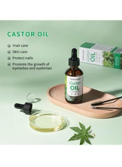 lakerain LADYFOX Castor Oil,100% Pure and Natural Organic Castor Oil Cold Pressed Unrefined Glass Bottle, Organic Castor Oil for Hair Growth, Eyebrow Care and Skin Care  - Image 2