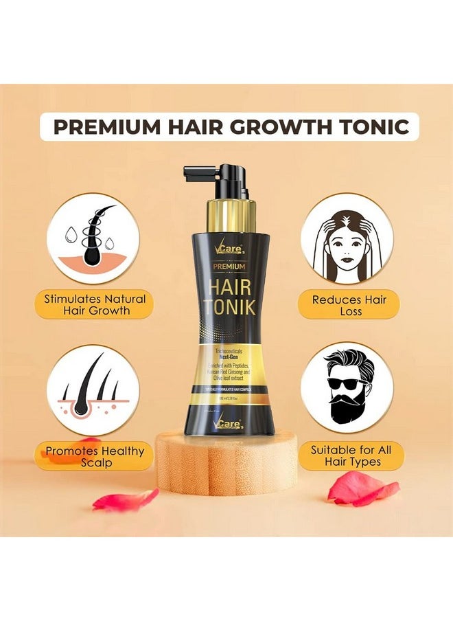 VCare Day Night Hair Tonic For Men & Women With Castor Oil And Olive Leaf Extractbest Scalp Serum For All Hair Typeprevents Hair Fall & Strengthens Hair Stimulates 200Ml(Pack Of 2)  - Image 2