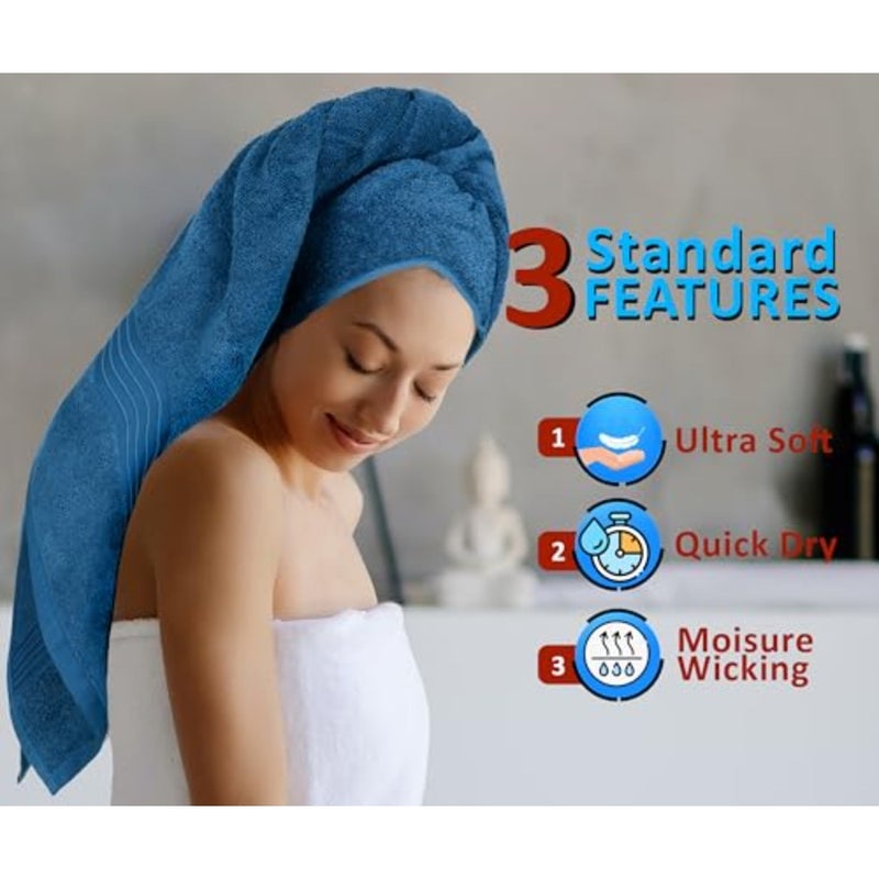 Bliss Casa Bath Sheet, 100% combed cotton, set of 8 pieces, super soft, highly absorbent and quick to dry - Image 4