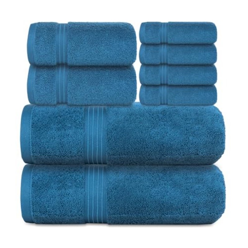 Bliss Casa Bath Sheet, 100% combed cotton, set of 8 pieces, super soft, highly absorbent and quick to dry - Image 1