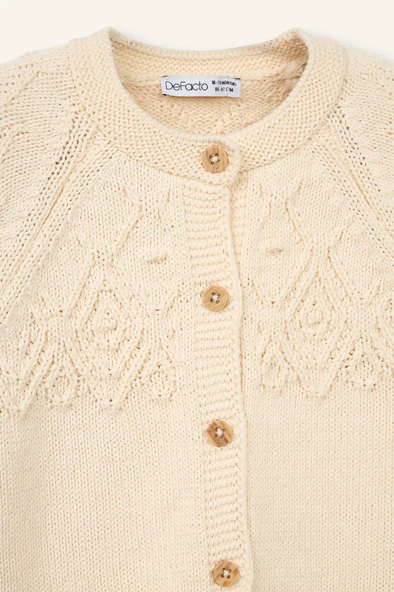 ديفاكتو Baby Girl Crew Neck Cardigan