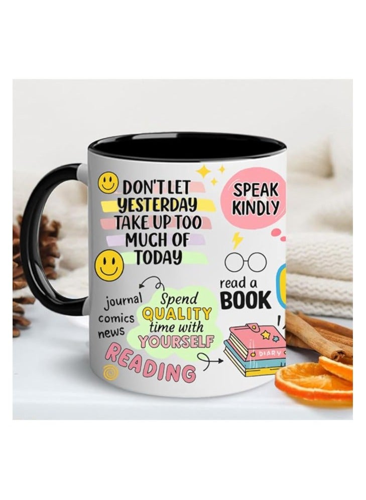PRINTSHOP4ME Self-Care Coffee Mug For Women - Start Your Day With Inspiration - 11 Oz Motivational Mug With Daily Affirmations - Novelty Gift For Mental Health Awareness (Black Handle) - Image 5