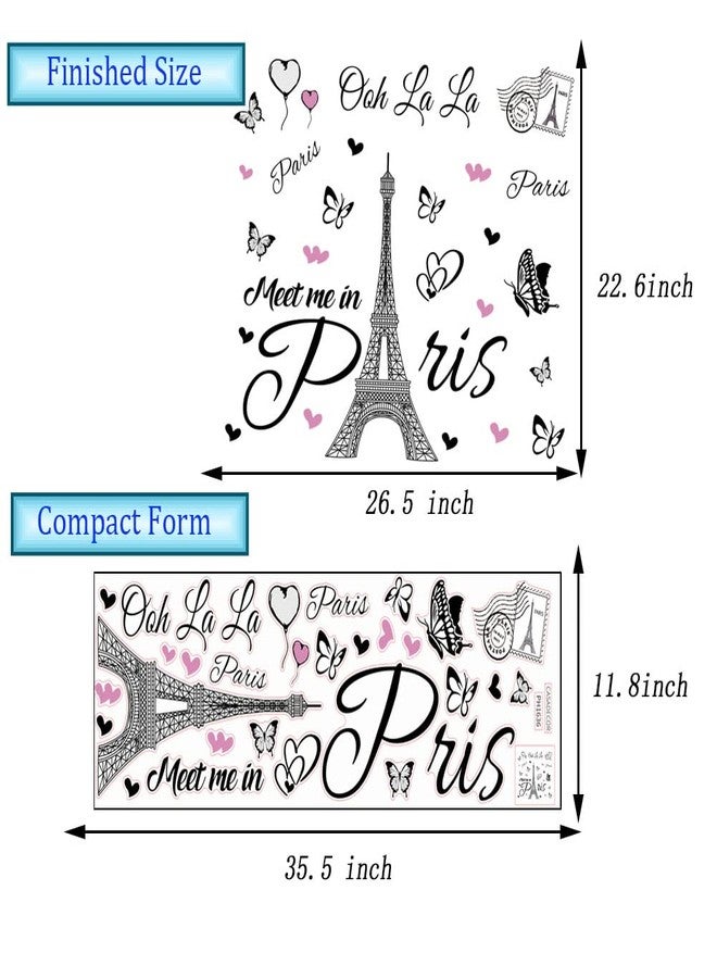 Datesno Paris Tower Wall Decal Paris Eiffel Tower Wall Sticker Vinyl Eiffel Tower Peel and Stick Wall Decals Removable Self-Adhesive Stickers Paris Tower Wall Decor for Bedroom Kitchen Office Background Livin - Image 5