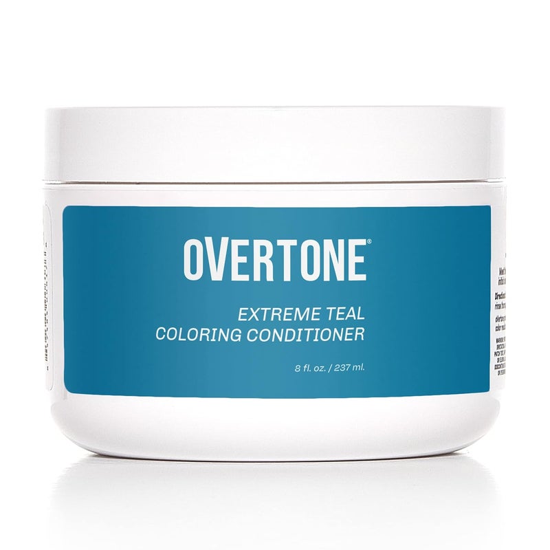 oVertone Haircare Color Depositing Conditioner  8 oz Semi Permanent Hair Color with Shea Butter  Coconut Oil  Temporary Hair Color Dye  Vegan CrueltyFree  Extreme Teal