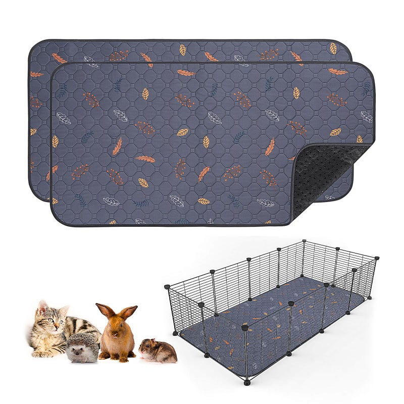 2 Pack Guinea Pig Cage Liners Guinea Pig Bedding Washable | Super Absorbent | Waterproof | Non Slip | Reusable Guinea Pig Pee Pads for Small Animals Cages Rabbit Hamster Rat - 48" x 24" - Image 1