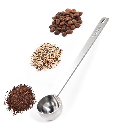 Doosu 18/8 Stainless Steel Coffee Scoop, Doosu Food-Grade Metal Measuring Spoon with 6.9in Long Handle, Tablespoon Scooper for Coffee Beans, Ground Coffee, Espresso, Protein Powders, Tea, Sugar (1 Tbsp) - Image 1