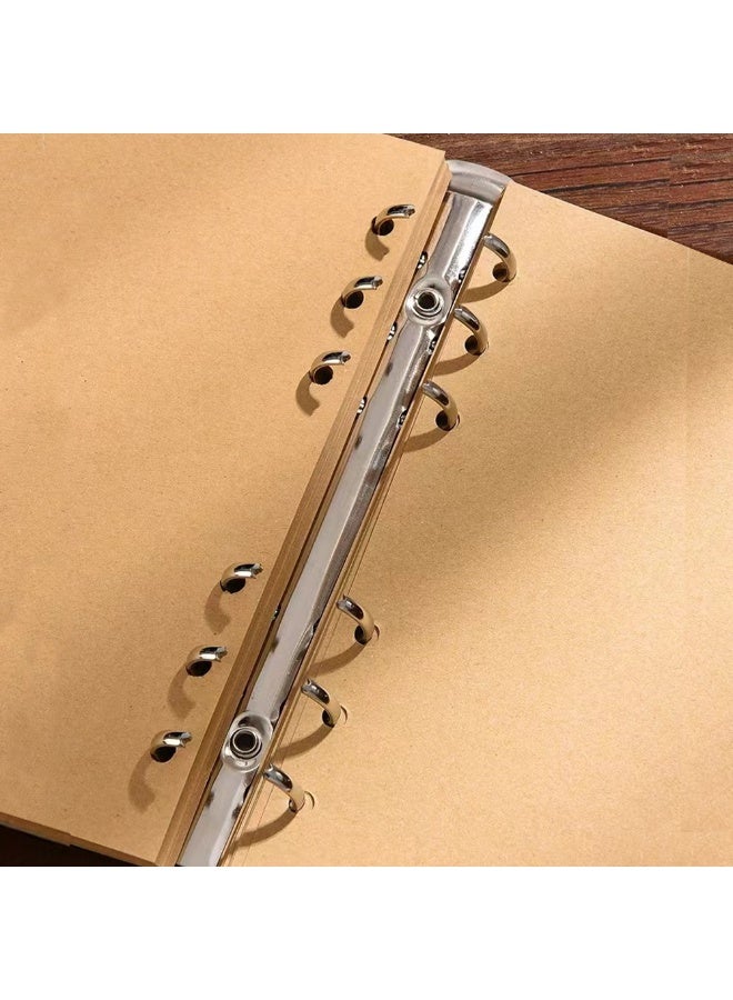 Vintage Leather Notebook Journal, A6 Refillable Leather Notebook Spiral Bound Diary with 160Pages Kraft Paper, DIY Flexible Travel Leather Journal - Image 4