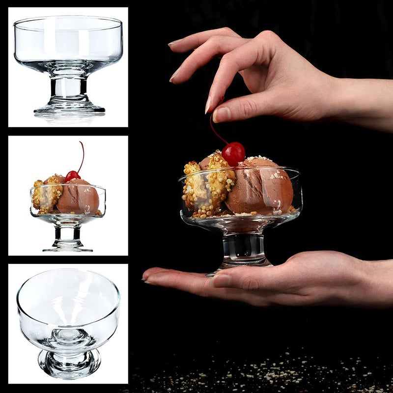 WQR Flower Design Glass Dessert Bowls Ice Cream Cup Home Restaurants and Parties Set of 4 QE ICE Bowl 4 - Image 5