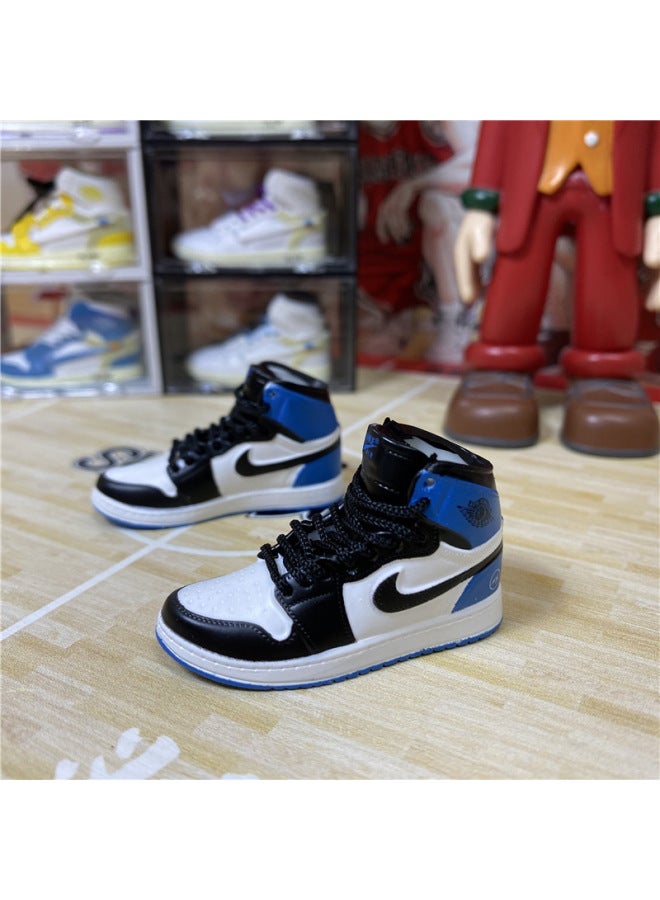 1/6 Mini Sneakers Model Aj1 Creative Cute Basketball Shoes Keychain Car Bag Jewelry Aj Keychain-Color:1 Lightning (a Pair Of Naked Shoes) - Image 1