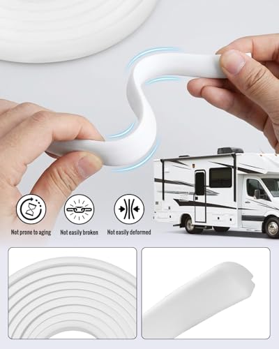 QLZOZB Silicone Rubber RV Window Seal 12 x 14 White Weather Stripping Seal for RV Stationary Window Glass Edge Marine Boat Truck Automotive Weatherproof Sound Insulation Gasket Seal Trim 30FT - Image 5