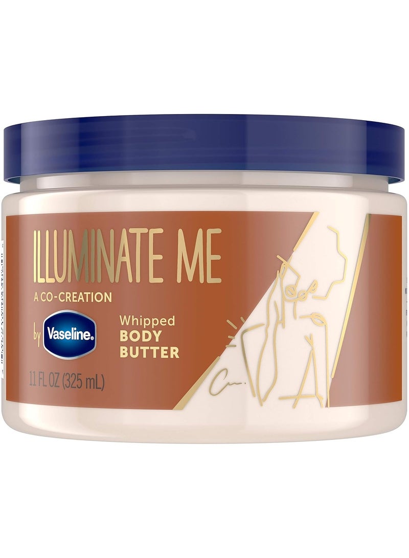فازلين زبدة الجسم فازلين إيلومينيت مي مصممة للبشرة الغنية بالميلانين، زبدة الجسم المخفوقة توفر ترطيبًا يدوم 24 ساعة للبشرة الجافة 325 مل - Image 1