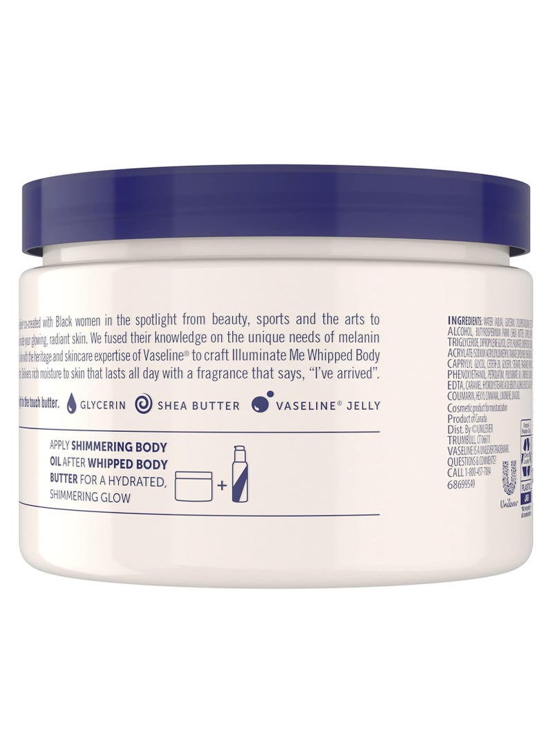 فازلين زبدة الجسم فازلين إيلومينيت مي مصممة للبشرة الغنية بالميلانين، زبدة الجسم المخفوقة توفر ترطيبًا يدوم 24 ساعة للبشرة الجافة 325 مل - Image 2