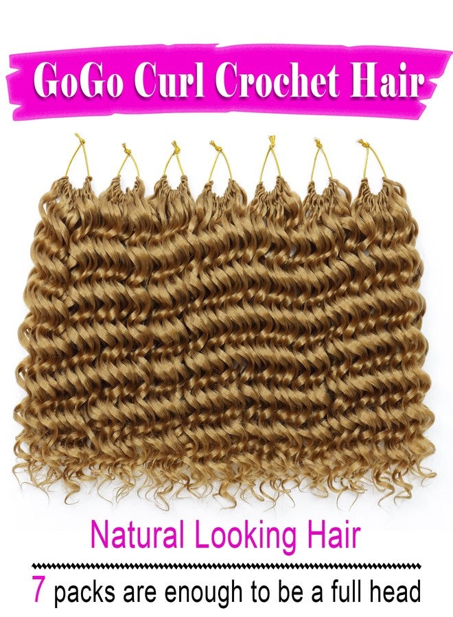 Eerya 7 Packs GoGo Curl Crochet Hair Short Curly Crochet Hair for Women Water Wave Beach Curl Deep Twist Crochet Braids Synthetic crochet Hair Extensions (10 Inch, #27) - Image 2