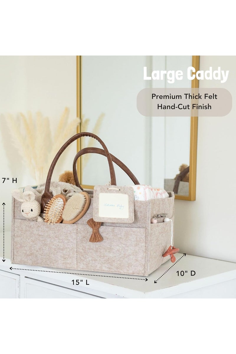 Diaper Caddy Organizer, Nursery Storage Basket for Newborn Essentials, Neutral Gift for Baby Shower, Registry Must-Have, Car Organizer for Diapers and Wipes - Image 2