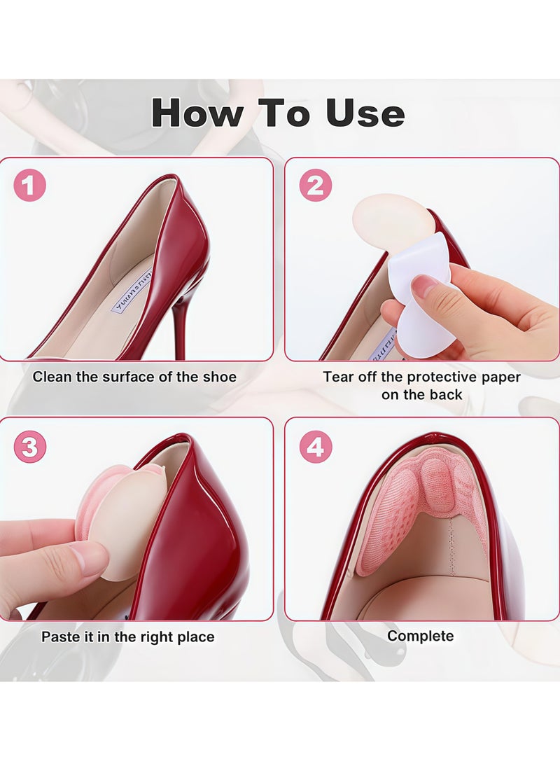2 heel pads, self-adhesive non-slip heel pads, special wear-resistant sponges for high heels, suitable for oversized heels, non-slip heel pads, men's and women's styles, to prevent foot friction and blisters.