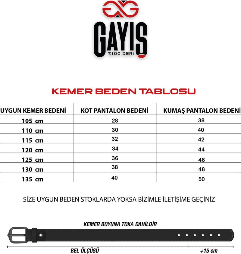 Gayış Gaış Special Boxed| Premium 100% Leather | Men's Denim-Fabric Trouser Belt | Italian Leather Belt - Image 4