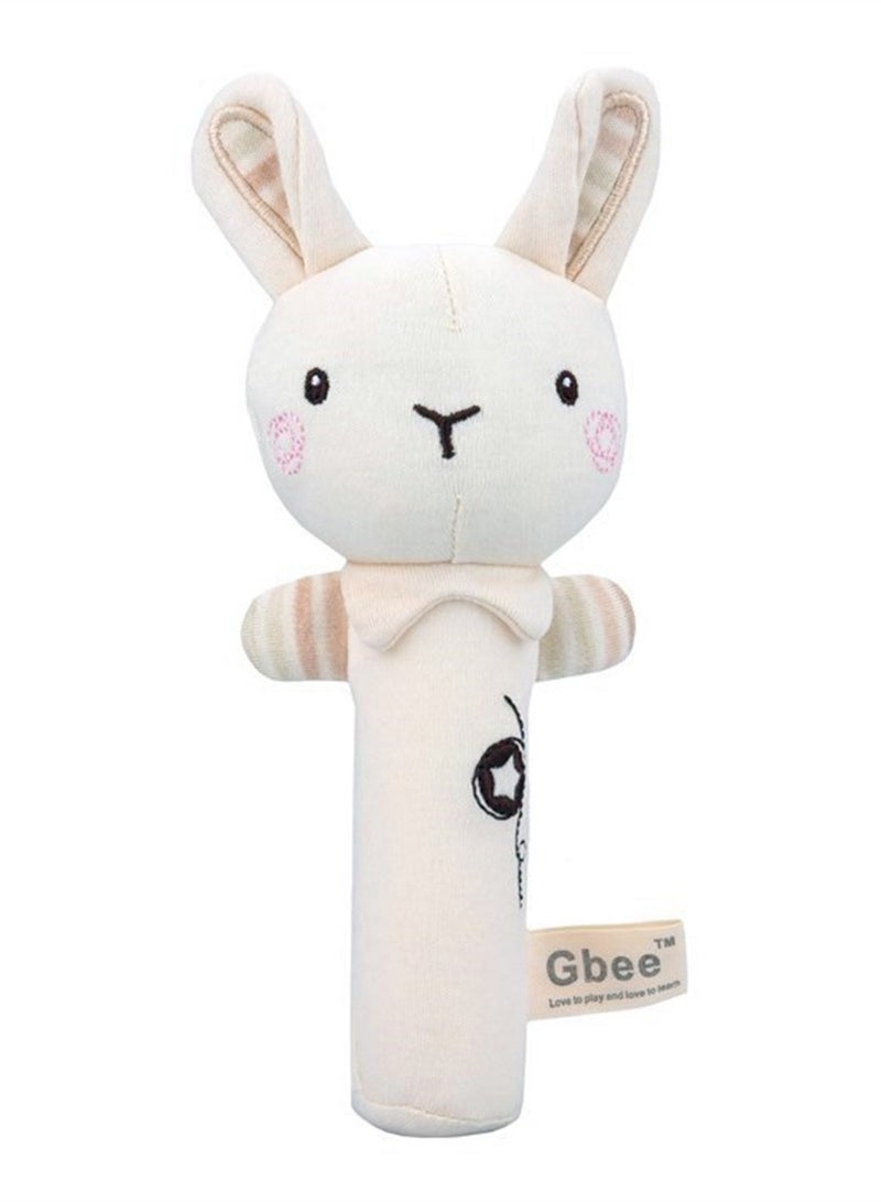 Loquat Rabbit Organic Cotton Hand Rocker Baby Soothe Toy 0-1 Years Old