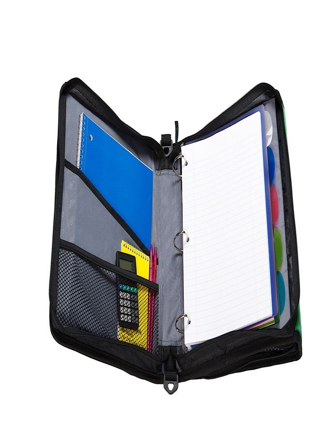 Case it Case-it The Z Shape Zipper Binder - Two Binders in One - Double Sided 1.5 Inch D-Ring - Multiple Pockets - 500 Page Capacity - Comes with Shoulder Strap, Blue Z-176 - Image 4