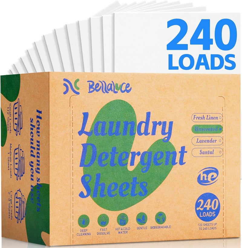 Bellaluce Laundry Detergent Sheets, 240 Loads, Lavender, Travel & Home Essentials - Image 1