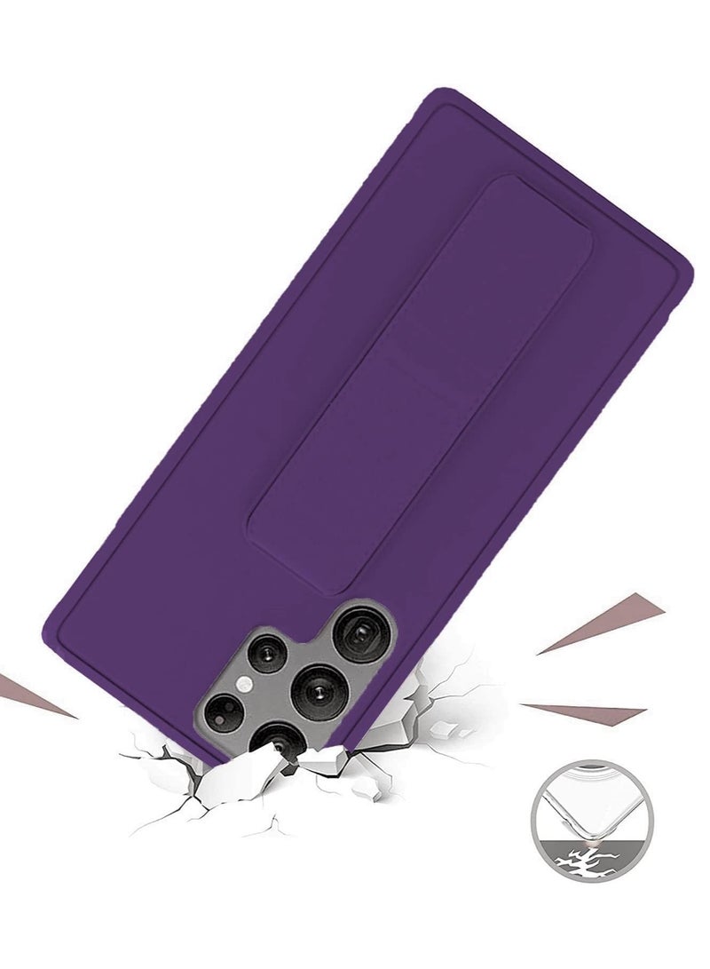 DUSALA Case for Samsung Galaxy S25 Ultra Back Stand Case Magnetic Car Holder Soft Silicone Horizontal & Vertical Kickstand Cover Wrist Strap for Galaxy S25 Ultra - Image 3