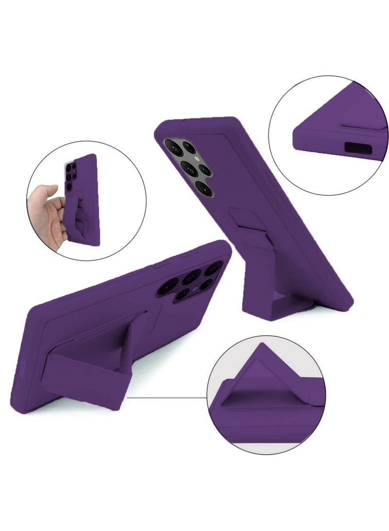 DUSALA Case for Samsung Galaxy S25 Ultra Back Stand Case Magnetic Car Holder Soft Silicone Horizontal & Vertical Kickstand Cover Wrist Strap for Galaxy S25 Ultra - Image 5