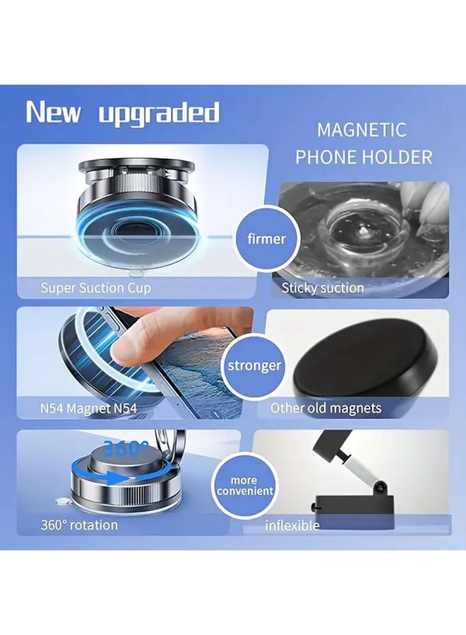 Obsidian Car Magnetic Phone Holder Rotatable Dual Sided Alloy Hands Free Driving Accessory - Image 5