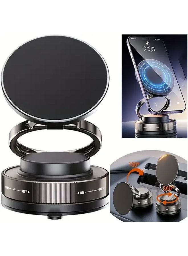 Obsidian Car Magnetic Phone Holder Rotatable Dual Sided Alloy Hands Free Driving Accessory - Image 2
