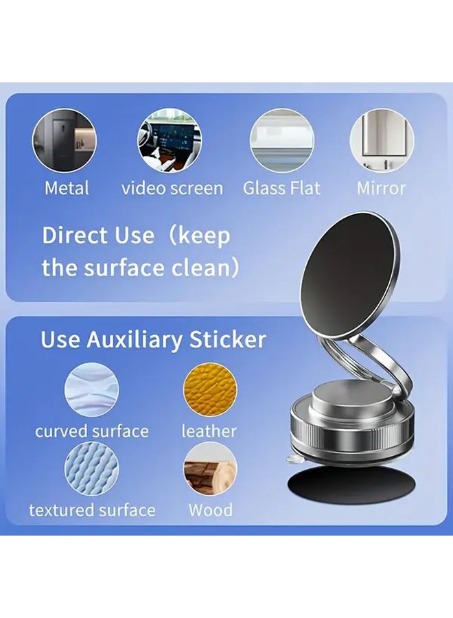 Obsidian Car Magnetic Phone Holder Rotatable Dual Sided Alloy Hands Free Driving Accessory - Image 3