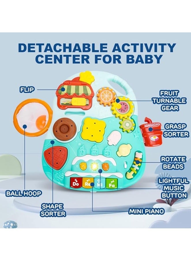 سکیلو 2 في 1 Baby Push Walker ومركز النشاط - لعبة تعليمية من الجلوس إلى الوقوف مع الموسيقى والأضواء للرضع من 6 إلى 12 شهرا - دعم المشي للأولاد والبنات - Image 5